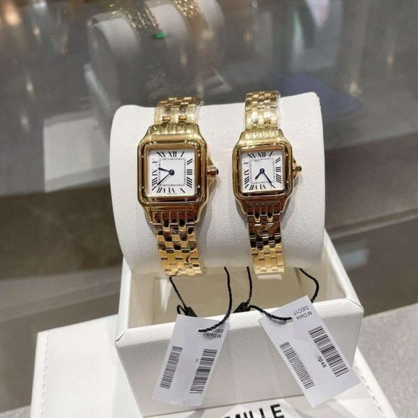 Jinggang Boutique-reloj para mujer, tarjeta de moda para el hogar, clásico, cuadrado, con incrustaciones de diamantes, cara romana, guepardo, pareja, cuarzo