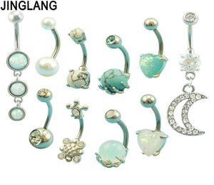 JINGLANG Prachtige 10st Set van imitatie opaal hand grijpen navelring piercing sieraden navel nagels lichaam jewelly7302009
