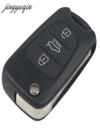 Jingyuqin Car Key Shell pour Kia pour Hyundai IX35 3 Boutons Flip Flip Remote FOB Case avec bouton HOLD FOB7898328