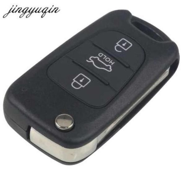 Jingyuqin Car Key Shell pour Kia pour Hyundai IX35 3 Boutons Flip Plip Remote FOB Case avec bouton HOLD FOB1375873