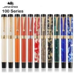 Jinhao 100 Centennial Resin Fountain Pen Nib Fine 18kgp Golden Clip Business Office Gift Pen Stationary School Supplies PK 9019 240425