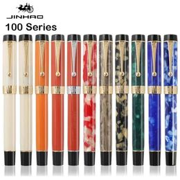Jinhao 100 Centennial Resin Fountain Pen Nib Fine 18kgp Golden Clif Business Office Gift Stationary School Supplies PK 9019 240528