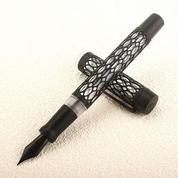 Jinhao 100 stylo plume en métal acrylique creux EF/F/M plume conception classique stylo d'écriture lisse pour bureau d'école de commerce 240123