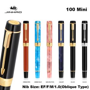 Jinhao 100 Mini Fountain Pen Multicolour Resin Luxe Pens EF/F/M/1,0 mm Extra Fine Nib Writing Office School Stationery Supplies