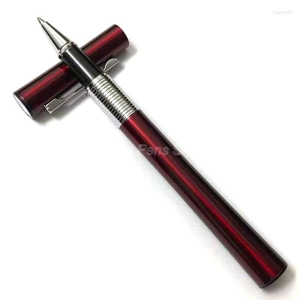 Jinhao 15 stylo à bille roulante en métal argenté rouge foncé écriture professionnelle JRP019