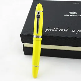 Jinhao 159 Bolígrafo de lujo con clip amarillo y plateado con bolígrafos Rollerball con bolsa de terciopelo
