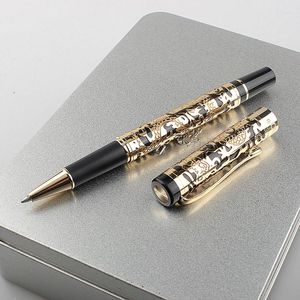 Jinhao 5000 Vintage Metalen Rollerball Pen Mooie Draak Textuur Carving 0.7Mm Inkt Voor Office Business Leuke Gel Pennen