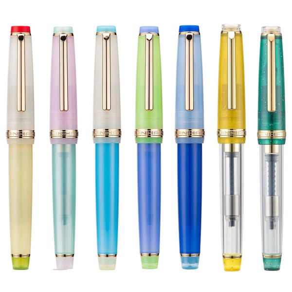 Jinhao 82 stylo plume personnalisé couleur Macaron mixte acrylique EFFMBent plume garniture dorée avec convertisseur écriture 240219