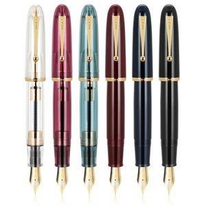 Jinhao 9019 stylo plume en résine de couleur transparente fournitures 0507mm encre étudiant école papeterie bureau d'affaires y240124
