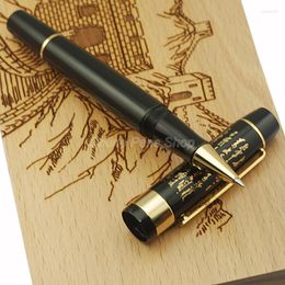 Jinhao Noir Métal Doré Longue Marche Clip Roller Ball Pen Écriture Professionnelle JRP011