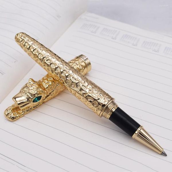 Jinhao Cheetah Full Metal Golden Rollerball Pen Luxueux Exquis Advanced Writing Gift Pour Business Graduate Office