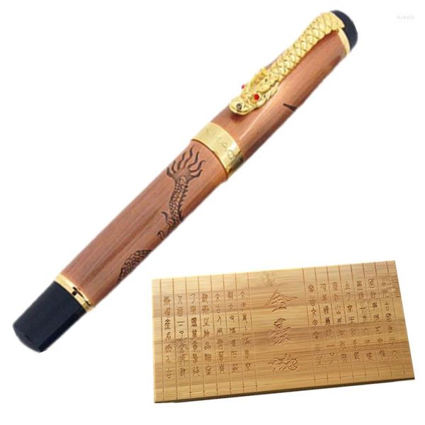 Jinhao cultura tradicional china dragón Oriental bolígrafo con recarga de 0,7 Mm bolígrafo de Metal de lujo estuche Original