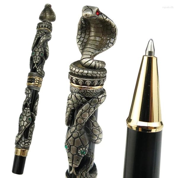 Jinhao – stylo à bille serpent classique, gris Cobra, motif 3D, Texture en Relief, Sculpture, technologie, cadeau d'écriture d'affaires, JR009