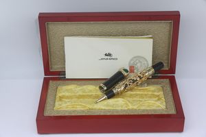 JINHAO haute qualité or-noir dragon gaufrage avec boule verte stylo à bille papeterie fournitures de bureau scolaire pour le meilleur cadeau