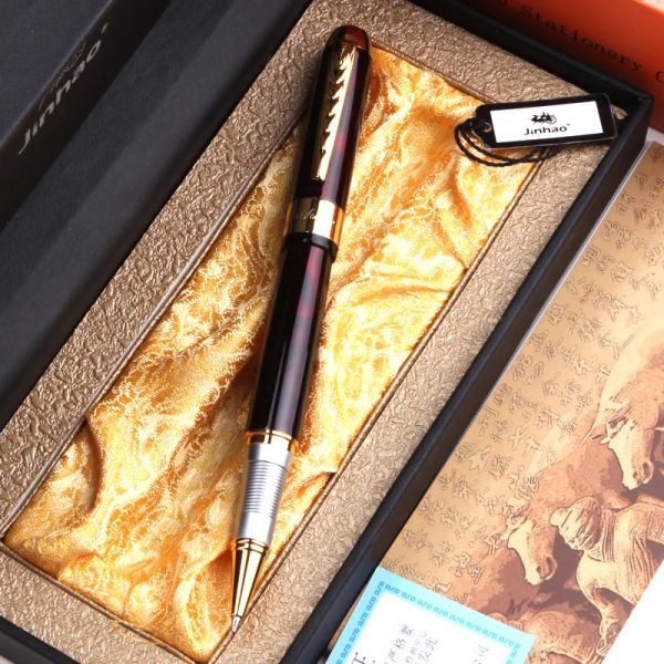 Jinhao Luxury de haute qualité 0,7 mm stylo de rollerball Bureau d'école fournit un stylo à bille en métal pour la papeterie d'étudiant stylo cadeau