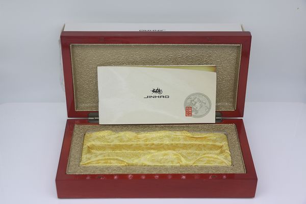 Boîte à cadre en bois rouge Jinhao avec fente pour stylo pour stylo plume/stylo à bille/stylos à bille étui à crayons avec le manuel