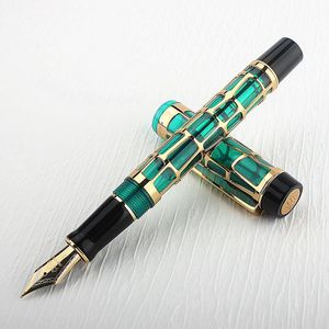 Jinhao Smoothly Century 100 plumas estilográficas huecas galvanizadas de oro real para escribir papelería regalo de negocios de Navidad 240110