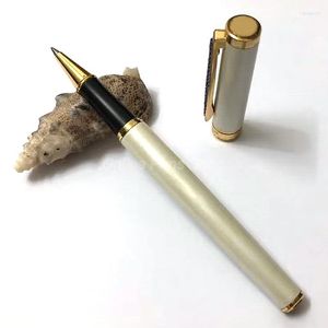 Jinhao blanc doré Matel stylo à bille roulante pour bureau à domicile école fournitures d'écriture JR001