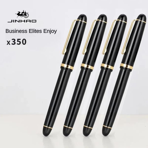 Jinhao X350 stylo plume noir or Clip luxe stilographique MFEF plume écriture encre bureau école papeterie fournitures 240306