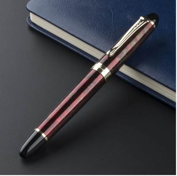 JINHAO X450 vin classique rouge M plume stylo plume bureau école papeterie écriture stylos à encre cadeau d'anniversaire Fit et 5 pcs encres