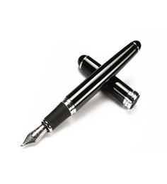 Jinhao X750 Clip noir et argent lisse 10mm stylo de calligraphie à pointe incurvée stylo plume en métal de haute qualité stylos cadeaux de noël5983162