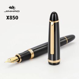 Jinhao X850 stylo plume baril en cuivre pince dorée Iraurita pointe moyenne Fine pour l'écriture Signature bureau école A7326 240219