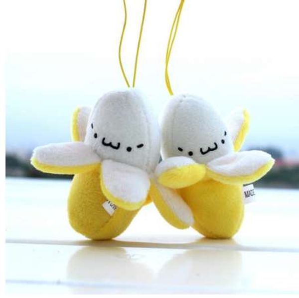 JINHFCute téléphone portable peau de banane lanière en peluche poupée téléphone portable sangle charme téléphone sangle pendentif téléphone portable décor accessoires