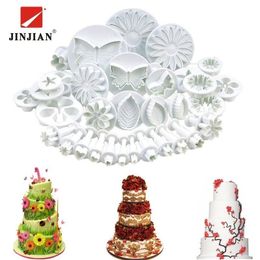 JINJIAN 33 Unids / set Fondant Cookie Cake Cutter Stamp Émbolo Cortadores En Relieve Moldes Moldes DIY Cocina Hornear Pastel Decoración Herramientas Y200612