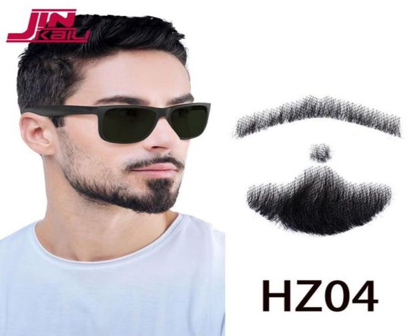 Jinkaili 100% Human Homme's Dentel's Beard Synthetic Hair Extension Men's Cosplay Beard Fake Hair 2102164755862