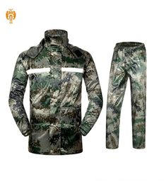 Jinlei Outdoor Camouflage Men039S Visponcho Split vrouwelijke waterdichte wandel Jinlei Outdoor Camouflage Raincoat Suit Men036297427