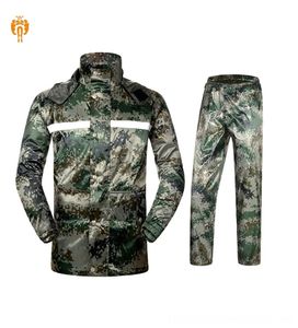 Jinlei Outdoor Camouflage Men039S Visponcho Split vrouwelijke waterdichte wandel Jinlei Outdoor Camouflage Raincoat Suit Men036297427