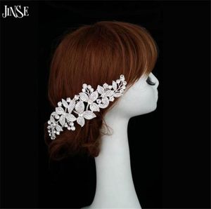 Jinse Fashion Silver Righestone Combs Headspiece Wedding Wedding Bridal Tiaras and Crown Jewelry For HairBands Hair Accessories CR0779023915