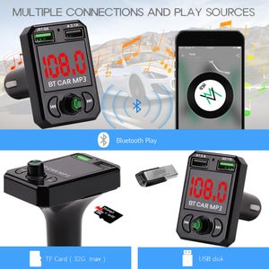 Émetteur Jinserta Bluetooth FM Affichage grand écran Affichage Double USB 3.1A Charge rapide TF / U VOLE MP3 PLATER Handsfree Kit In-Car