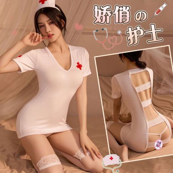 Jinya Diversión ropa interior Sexy Nurse Nurse uniforme Temptation Hot Roly Play Set Silk Socks 773