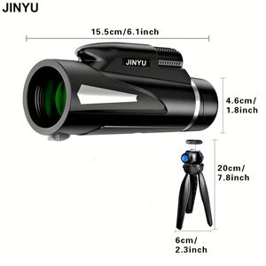 JINYU Nieuwe High-End 12x50 Volwassen HD Monoculaire Met Smartphone Adapter Statief Handriem, Lichtgewicht High Power BAK4 Prisma En FMC Lens Monoculaire