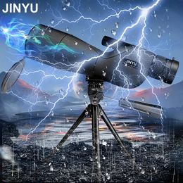 Mira telescópica JINYU con trípode de 25-75x60mm, prisma BK7 en ángulo resistente al agua para tiro al blanco, observación de aves, caza