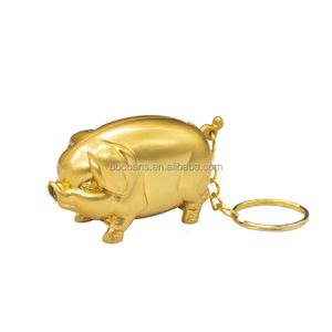 Jinzhucréative doré cochon Nouvel An Marchanes métal iatable chaire de clé plus légère à flamme ouverte cigarette légère cigarette en gros