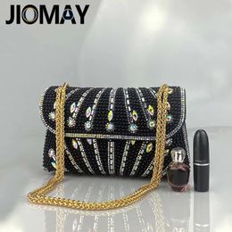 Jiomay Fashion Messenger Bag Luxe designer Tassen Pearl Square Diamond Purse voor bruiloft Women Handtas 240429