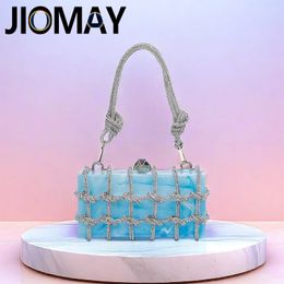 Jiomay marmering portefeuilles voor vrouwen luxe designer tassen persoonlijkheidsontwerp feestkoppelingszakken glamoureuze dames handtassen make -uptas 240506