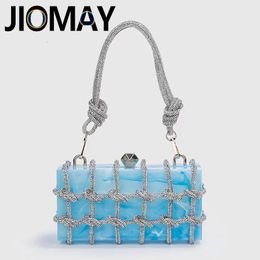 Jiomay marmering portefeuilles voor vrouwen luxe designer tassen persoonlijkheidsontwerp feest koppeling glamoureuze handtassen make -uptas 240425