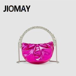 Jiomay Trend Rhinestone Purse Luxury Designer Handtassen Candy Color Evening Clutch Bag Persoonlijkheidsontwerpfeest voor vrouwen 240506