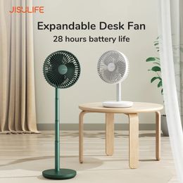 Ventilador de escritorio de Jisulife 8000mAh recargable 5 velocidades Mesa silenciosa para la oficina en casa Mini ventilador Portatil Fans 240424