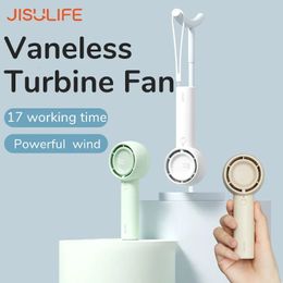 Jisulife Mini Portable Krachtige Trubo oplaadbare blaasloze fans Ultra-Quiet Personal Hand Small Pocket Handheld Fan 240403