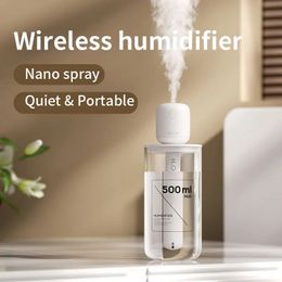 JISULIFE Mini humidificador portátil inalámbrico Pequeños humidificadores de niebla fría Humidificador de escritorio USB para oficina de viajes en automóvil Súper silencioso 231226