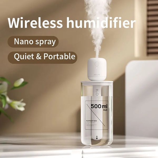 JISULIFE Mini humidificateur portable sans fil Petits humidificateurs à brume fraîche Humidificateur de bureau USB pour voiture Voyage Bureau Super silencieux 231226
