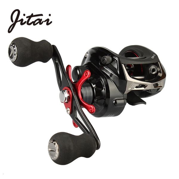 Carrete de pesca JITAI Baitcasting equipado PE 4 hilos línea 8Kg potencia de frenado 141BBs calidad ruedas ultraligeras pesca con señuelo de carpa 240312