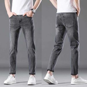 Jiufen Xintang Jeans Mens Four Seasons Summer High End Corée Mode Elastic Slim Fit Pantal