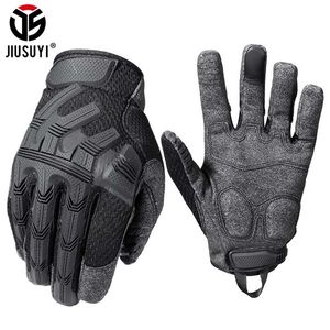 JIUSUYI Full Finger Gants Gant Tactique Noir SWAT Mitaines Armée Militaire En Caoutchouc Écran Tactile Airsoft Vélo Paintball Hommes 220113