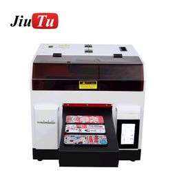 Impresora de cama plana LED UV automática Jiutu, actualización más nueva, tamaño de impresión A4 para funda de teléfono, botella de madera, máquina de impresión de Metal y vidrio