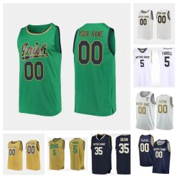 Maillot de basket-ball irlandais JJ Starling Notre Dame Nate Laszewski Ven-Allen Lubin Trey Wertz Alex Wade Cormac Ryan Marcus Hammond Tony Sanders Jr. ND Maillots